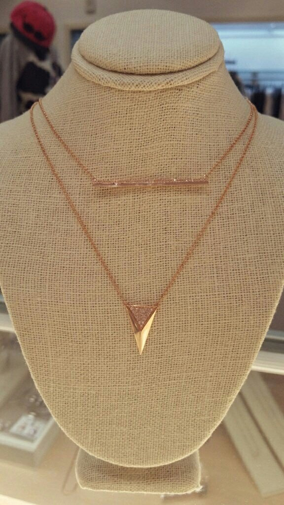 14kgold & diamond triangle necklace