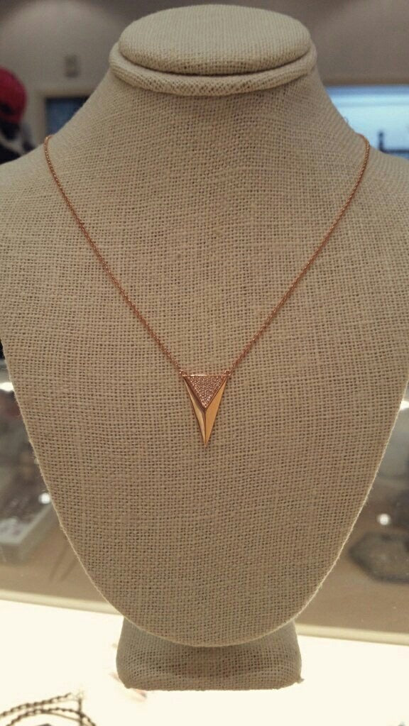 14kgold & diamond triangle necklace
